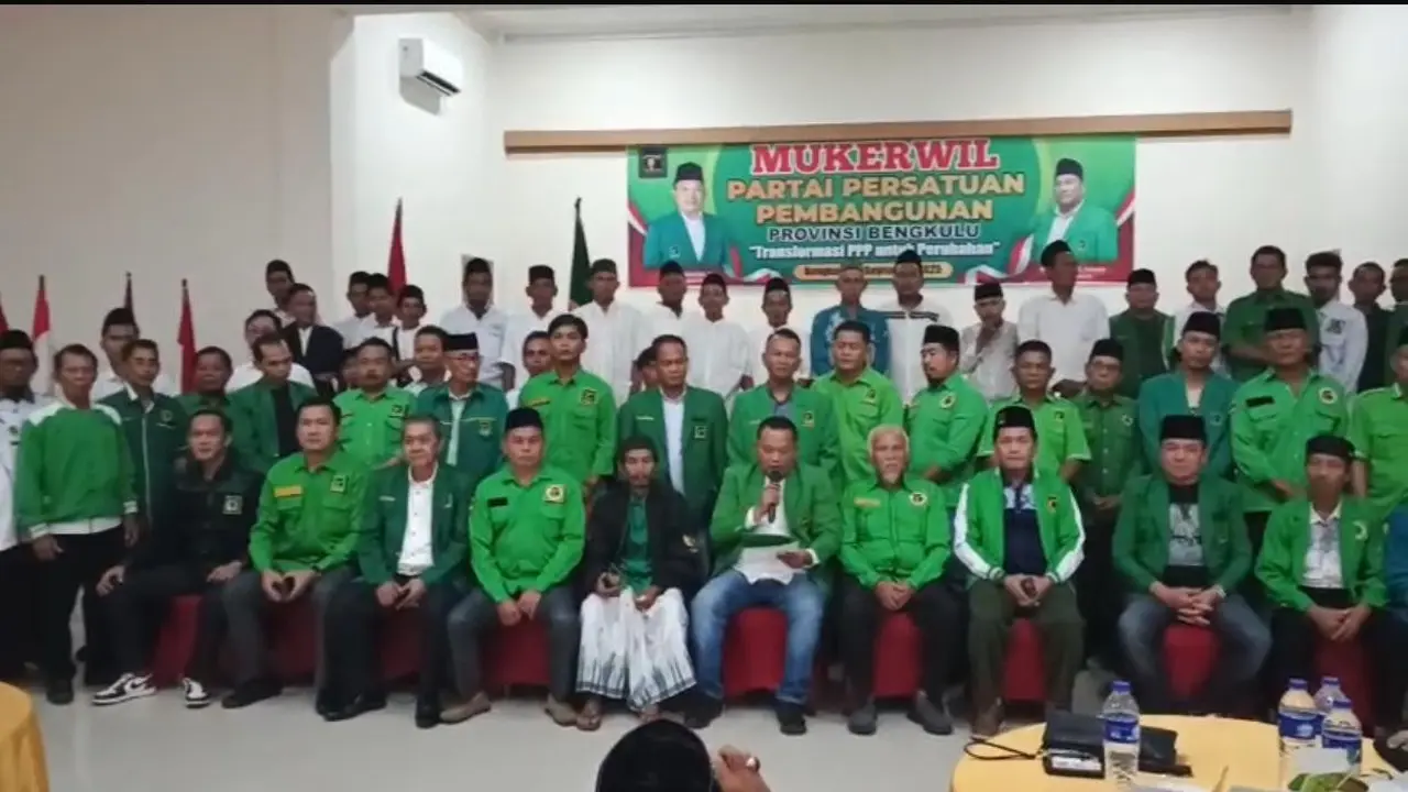 DPW PPP Bengkulu menggelar Musyawarah Kerja Wilayah (Mukerwil) di Bengkulu, 23 September 2025. Pada forum itu disepakati mendukung calon ketua umum PPP Agus Suparmanto pada Muktamar X di Jakarta. (Istimewa)