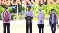 Jokowi saat meresmikan perluasan Bandar Udara Komodo di NTT, Kamis (21/7/2022). (Biro Pers/Setpres)