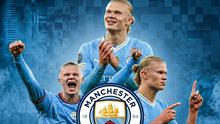 Ilustrasi Erling Haaland di Manchester City. (Bola.com/AFP/Gemini)