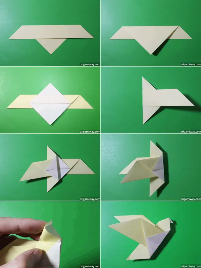 Cara membuat burung dari kertas origami: merpati