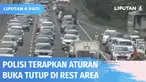 Ramainya arus balik kendaraan pemudik di Tol Purbaleunyi membuat petugas menerapkan buka tutup arus lalu lintas di rest area. Hal ini sebagai antisipasi terjadinya penumpukan dan gangguan arus lalu lintas jalan tol.