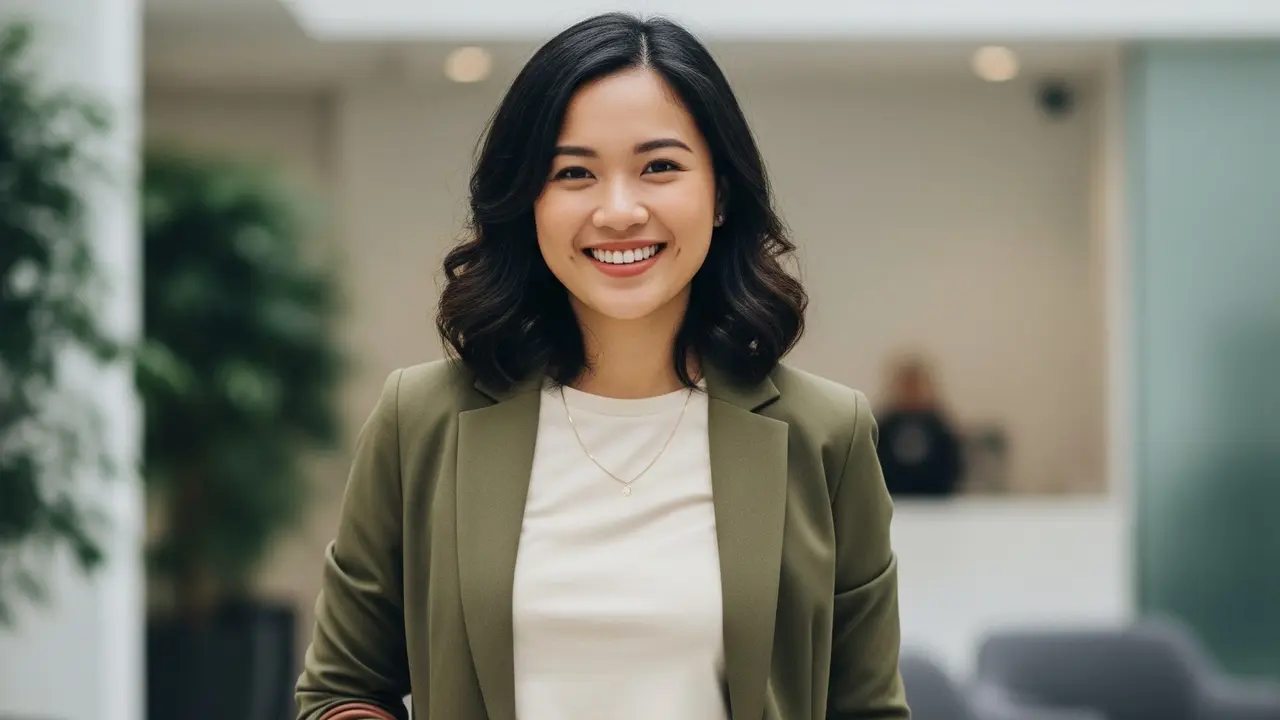Ide Outfit Wanita Pertama Kali Masuk Kerja Setelah Libur Lebaran (Image by Gemini AI)
