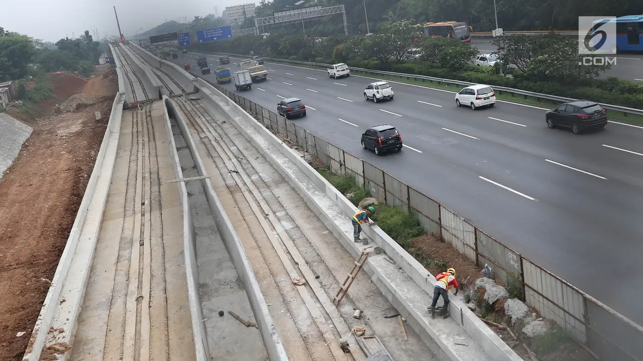 Diuji Coba Tahun Depan, Begini Penampakan Jalur LRT Jakarta