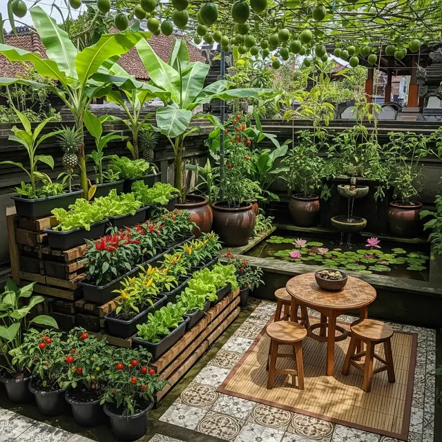 Konsep Mini Edible Patio Garden