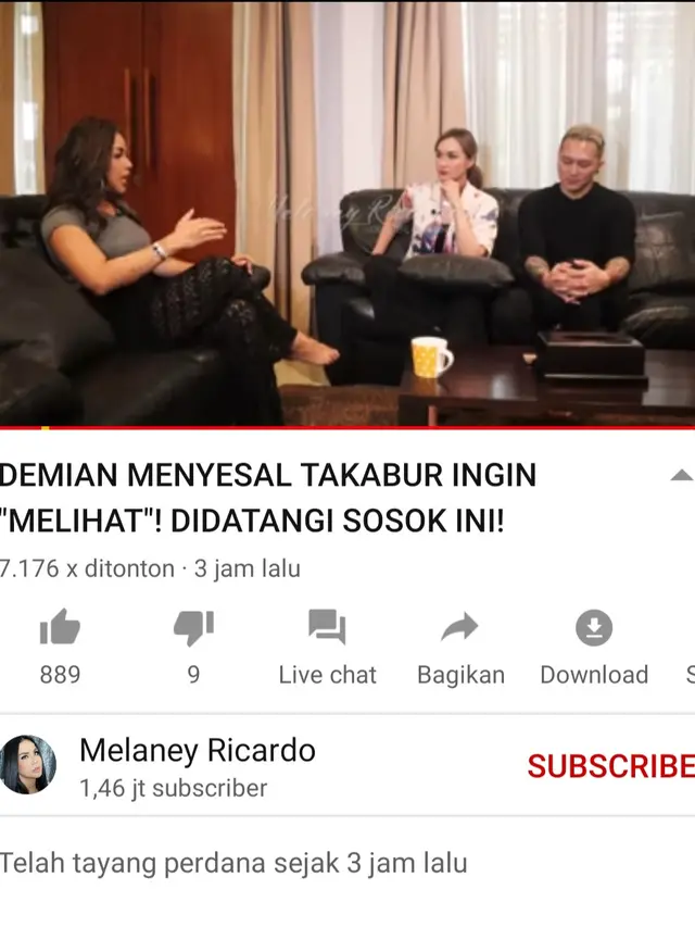Unggahan Melaney Ricardo. (Foto: YouTube Melaney Ricardo)