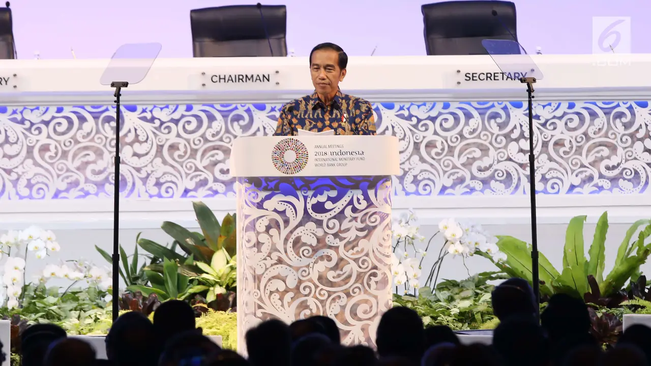 Jokowi Buka Rapat Pleno Pertemuan Tahunan IMF World Bank Group 2018