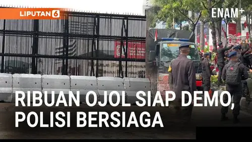 VIDEO: 5000 Ojol Akan Demo Jakarta, Polisi &amp; Brimob Bersiaga
