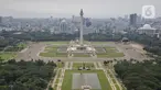 Pemandangan Monumen Nasional berlatar permukiman dan perkantoran, Jakarta, Kamis (15/5/2025). (Liputan6.com/Angga Yuniar)