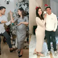 Di momen Natal pertama mereka sebagai pasangan suami istri, Jessica Mila dan Yakup Hasibuan kompak kenakan outfit nuansa abu-abu. [@yakubhasibuan]