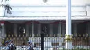 Saat masuk komplek Istana Presiden terlihat tenda yang bermotif merah putih dan telah dijaga sejumlah pertugas keamanan, Jakarta, Kamis (7/8/14). (Liputan6/com/Faizal Fanani)