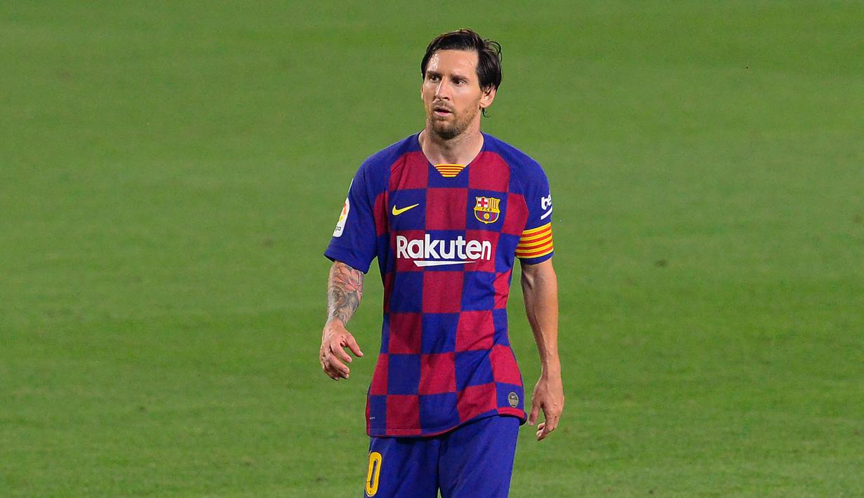 2. Lionel Messi - Messi masih memiliki catatan luar biasa dalam penampilan individu di kompetisi La Liga. Pemain berusia 33 tahun ini mencetak 25 gol dan 21 assist, paling banyak dibanding pemain lain di La Liga musim 2019-2020. (AFP/Pau Barrena)