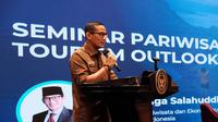 Menparekraf Sandiaga Uno dalam Indonesia Tourism Outlook 2023.&nbsp; foto: dok. Forwarekraf
