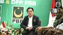 Yusril mengaku tidak akan membahas masalah sistem pemilu yang tengah digugat di Mahkamah Konstitusi. Adapun PBB bersikap mendukung sistem proporsional tertutup. (Liputan6.com/Faizal Fanani)