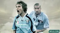 Cover Skuat Lazio musim 1999-2000: Pavel Nedved dan Juan Sebastian Veron. (Bola.com/Dody Iryawan)
