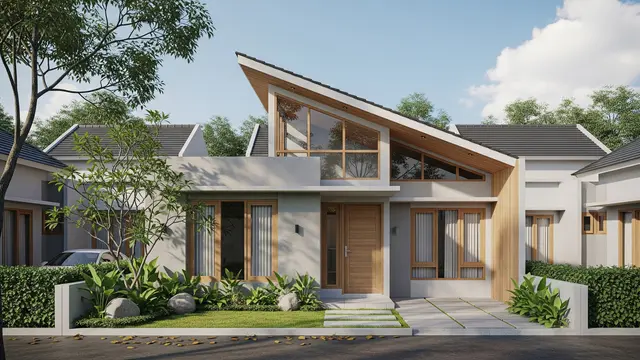 7 Desain Rumah Minimalis Atap Miring Satu Arah, Modern dan Cocok di Lahan Sempit