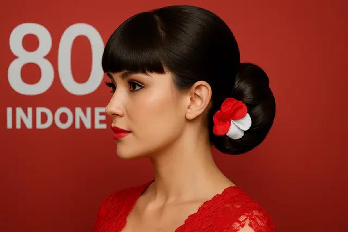 7 Model Sanggul Modern dengan Poni untuk HUT RI ke-80, Anggun dan Kekinian