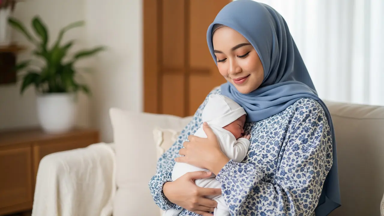 Model Gamis Kekinian untuk Ibu Menyusui (Image by Gemini AI)