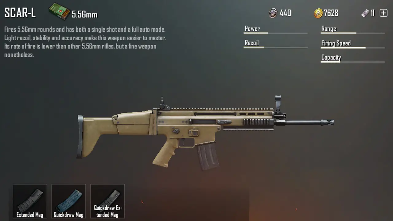 Senjata SCAR-L di PUBG Mobile. (PUBG)