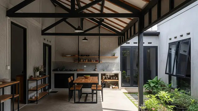 Rumah Sederhana dengan Dapur Semi Outdoor Anti Sumpek (AI)