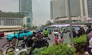 Situasi Terkini di Bundaran HI Jelang Demo 28 Oktober (Rifqy Alief Abiyya/Liputan6.com)
