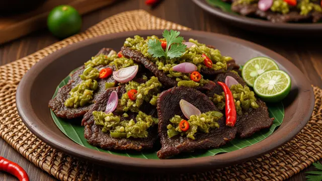 Resep Dendeng Cabe Ijo Ala Padang dari Daging Kurban/Gemini AI