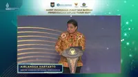 Menteri Koordinator bidang Perekonomian Airlangga Hartarto dalam Rapat Koordinasi Pusat dan daerah Pengendalian Inflasi 2022, di Jawa Timur, Rabu (14/9/2022).