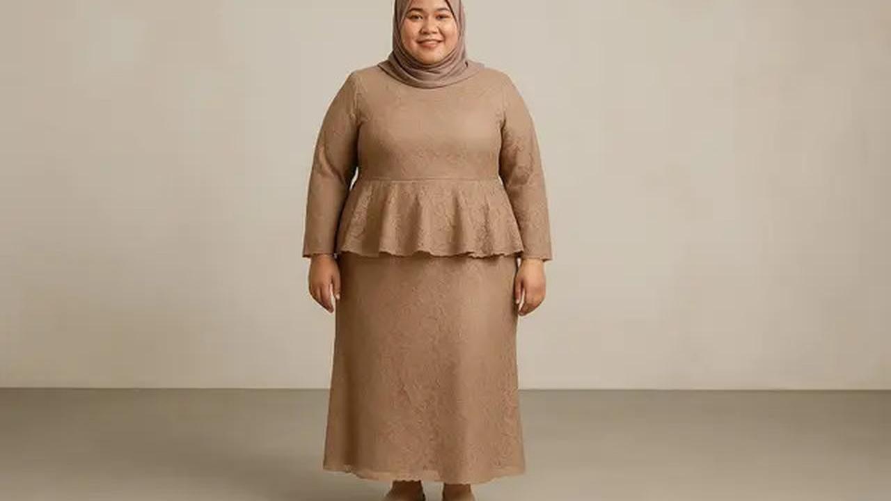 8 Model Dress Brokat untuk Orang Gemuk dan Pendek Berhijab, Pilih Ini Agar Terlihat Proporsional