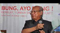 Emil Salim menyambut baik rencana pembuatan film tentang perjuangan Bung Hatta, Jakarta, Rabu (20/8/2014) (Liputan6.com/Miftahul Hayat)