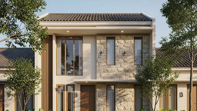 Rumah Elegan dengan Sentuhan Batu Alam