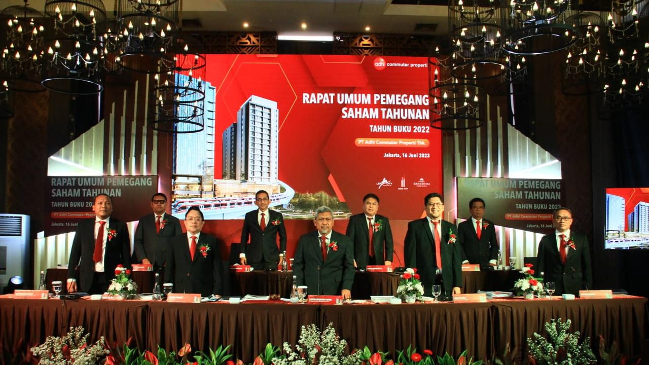 RUPST PT Adhi Commuter Properti Tbk (ADCP), Jumat (16/6/2023). (Foto: tangkapan layar/Pipit I.R)