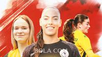 Timnas Indonesia Putri - Isa Guusje Warps, Iris de Rouw, Felicia de Zeeuw (Bola.com/Adreanus Titus)