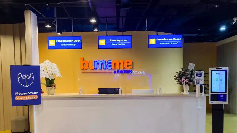 Bumame Farmasi meluncurkan unit bisnis baru yaitu Bumame Apotek. Apotek ini berbasis teknologi yang dilengkapi dengan inovasi Digital Kiosk. (Dok Bumame)