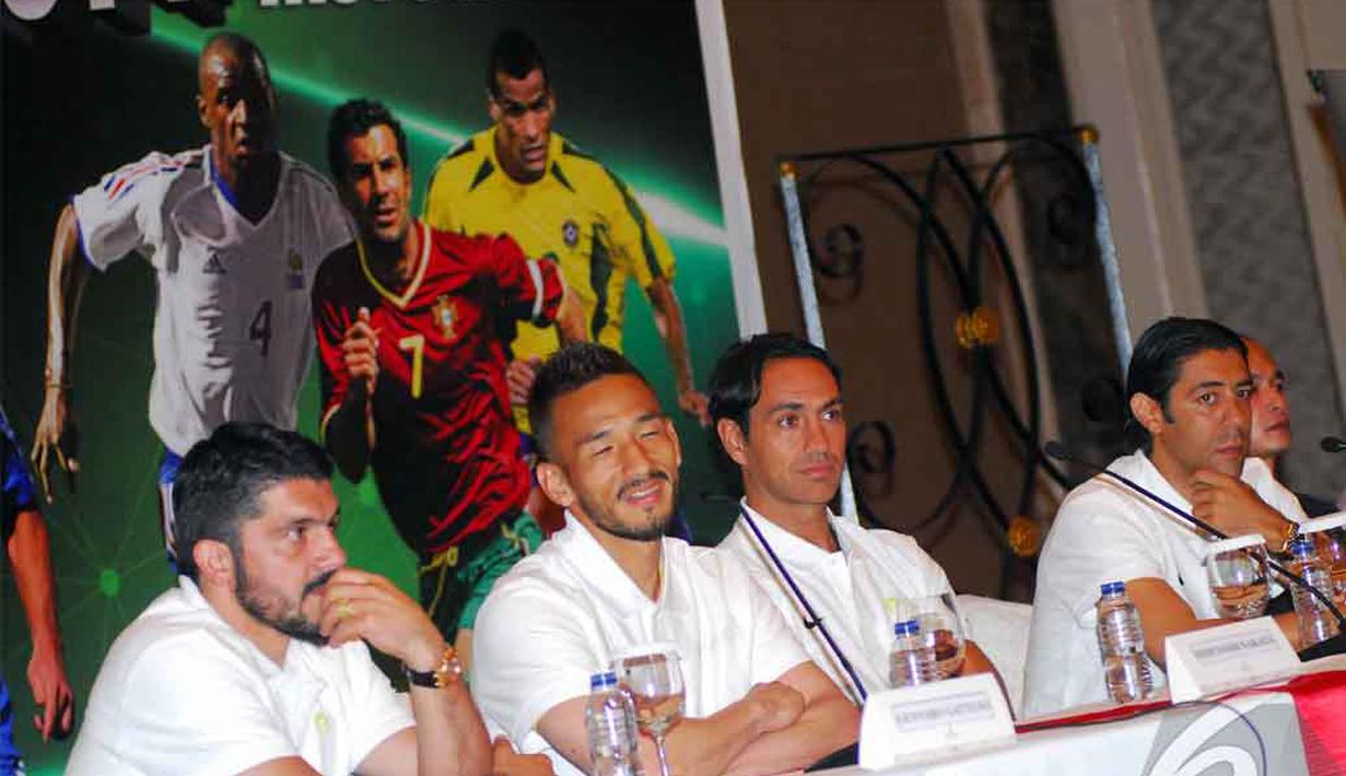 Sejumlah legenda sepakbola dunia kembali mengunjungi Indonesia. Hotel Shangri-La, Jakarta Sabtu (7/6/2014) (Liputan6.com/Miftahul Hayat).