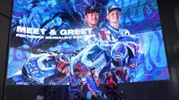 2 pembalap Pertamina Mandalika SAG Team, Bo Bendsneyder dan Taiga Hada saat melakukan Meet and Greet dengan fans MotoGP dan juga Moto2 di Jakarta (istimewa)