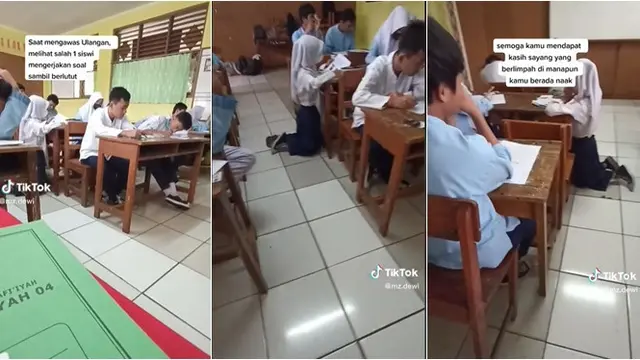 Seorang Siswi Berlutut saat Kerjakan Soal Ujian, Ternyata Ada Hewan Ini di Kursinya