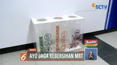 Pengelola MRT Jakarta menyediakan tempat sampah minim untuk mengedukasi masyarakat.