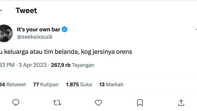 Cuitan Jonathan Latumahina ayah David Ozora. (Foto: Dok. Twitter @seeksixsuck)