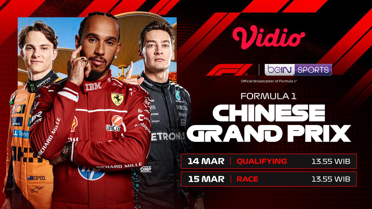 Nonton Live Streaming F1 GP China 2026, Eksklusif di Vidio