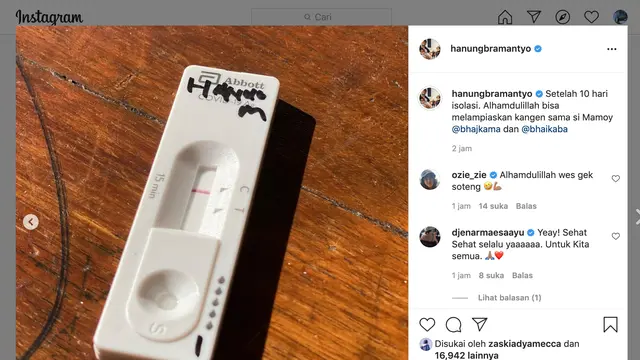 Unggahan Hanung Bramantyo. (Foto: Instagram @hanungbramantyo)