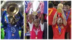 Foto kolase sejumlah pemain yang terpilih dalam 6 pemain elit yang kantongi gelar Liga Champions, Liga Inggris, dan Piala Dunia menurut The Sun. (Foto: AFP)