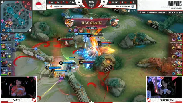 Pertandingan Evos Legends vs Aura Fire di MPL ID S12 pada Minggu, 17 September 2023 (YouTube MPL Indonesia)