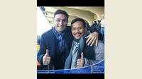 Pelatih Persib Bandung sampai di markas Inter Milan dan berfoto bersama Javier Zanetti sebelum laga Inter vs Atalanta.