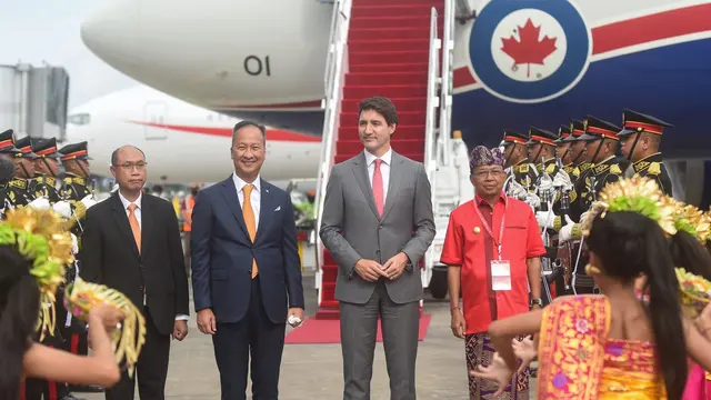 Perdana Menteri Kanada Justin Trudeau tiba di Bali. Foto: Biro Pers Sekretariat Presiden