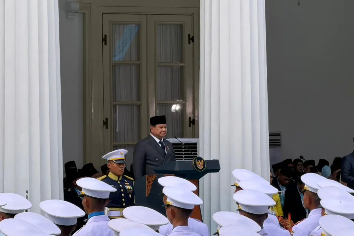 Presiden Prabowo Subianto memimpin Upacari Hari Lahir Pancasila di Gedung Pancasila, Kementerian Luar Negeri, Senin (1/6/2026).