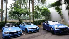 Sejumlah mobil BMW F Series berkumpul dalam acara 4th Komunitas BMW F Series di Jakarta, Sabtu (24/3). Komunitas F Series merupakan kumpulan para penggemar kendaran BMW dengan kode sasis 'F'. (Liputan6.com/Pool/Bio)