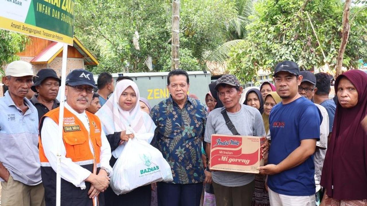 Baznas Agam Salurkan Bantuan Sembako dan Uang Tunai untuk Ratusan Penyintas di Hunian Sementara