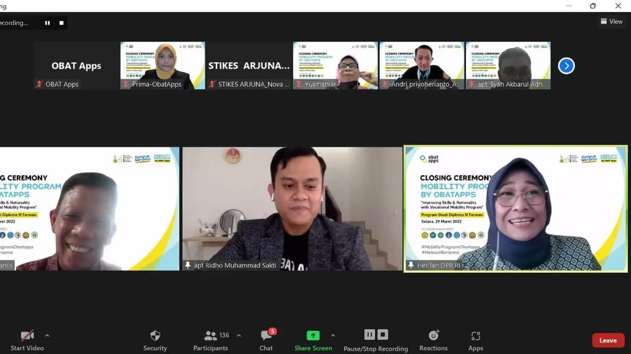 Penutupan Mobility Program yang digagas OBAT Apps secara virtual. (Ist)