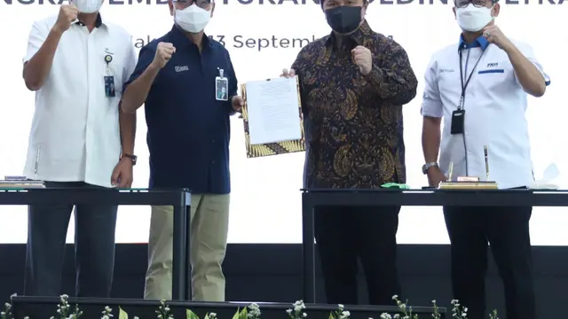 Menteri BUMN Erick Thohir saat pembentukann Holding Ultra Mikro.