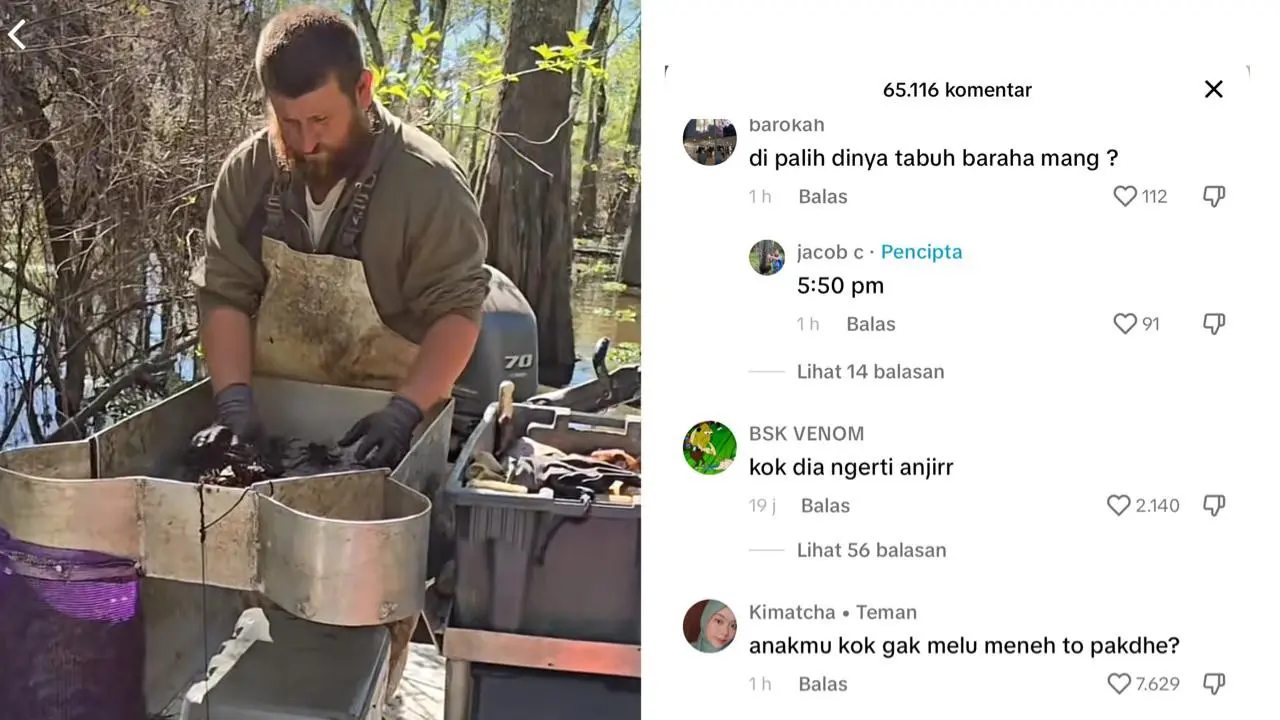 Viral seorang nelayan bernama Jacob menjawab komentar warganet Indonesia yang bertanya dalam bahasa daerah