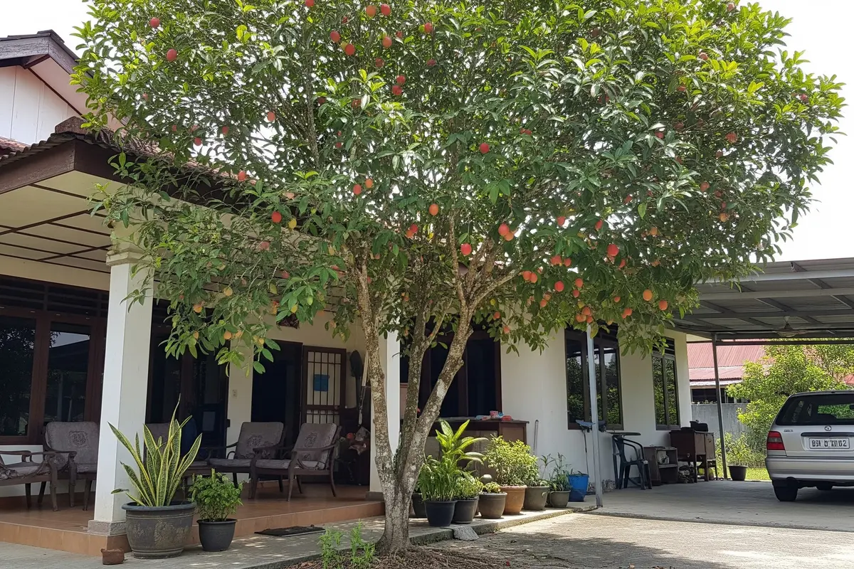 Pohon Buah Berakar Aman untuk Dekat Teras dan Carport